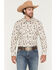 Image #1 - Rock & Roll Denim Men's Conversational Print Long Sleeve Snap Western Shirt, Cream, hi-res