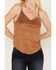 Image #3 - Shyanne Women's Crochet Lace Faux Suede Cami Top, Brown, hi-res