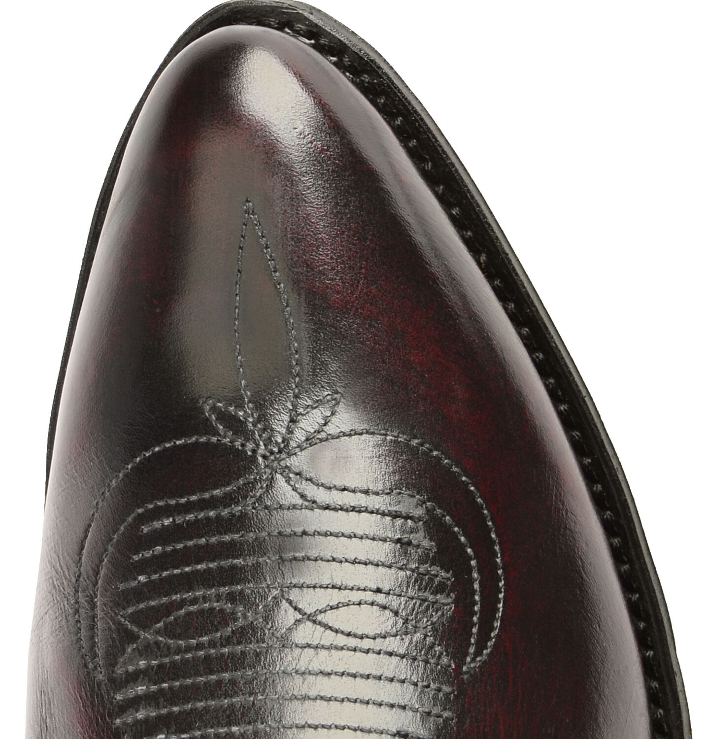 Image #6 - Abilene Black Cherry Polished Cowhide Boots - Round Toe, Black Cherry, hi-res