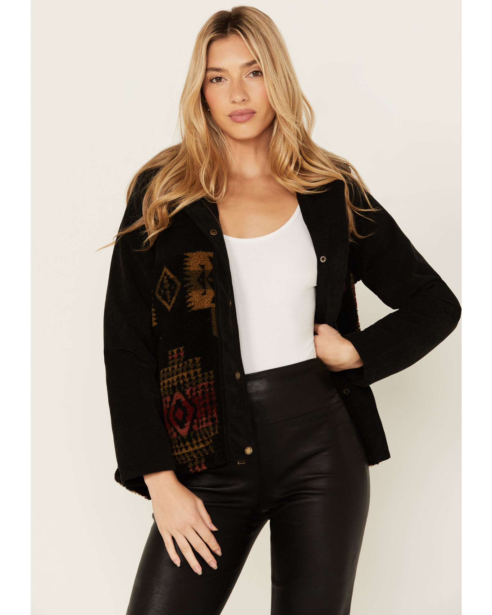 Corduroy fleece jacket women's outlet