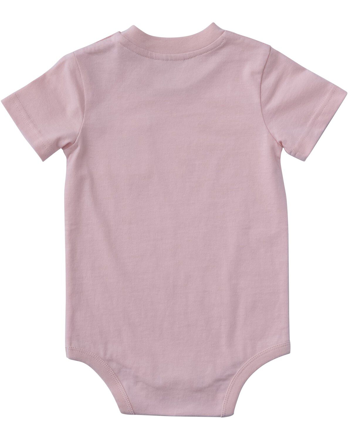 Image #2 - Carhartt Infant Girls' Solid Logo Short Sleeve Snap Onesie, Light Pink, hi-res