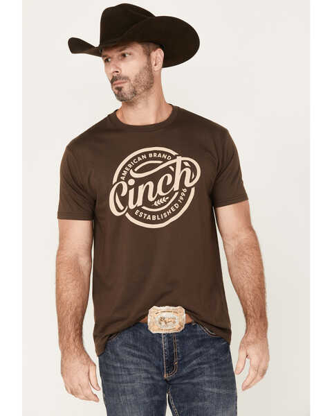 Image #1 - Cinch Men's Logo Short Sleeve Graphic T-Shirt, Brown, hi-res
