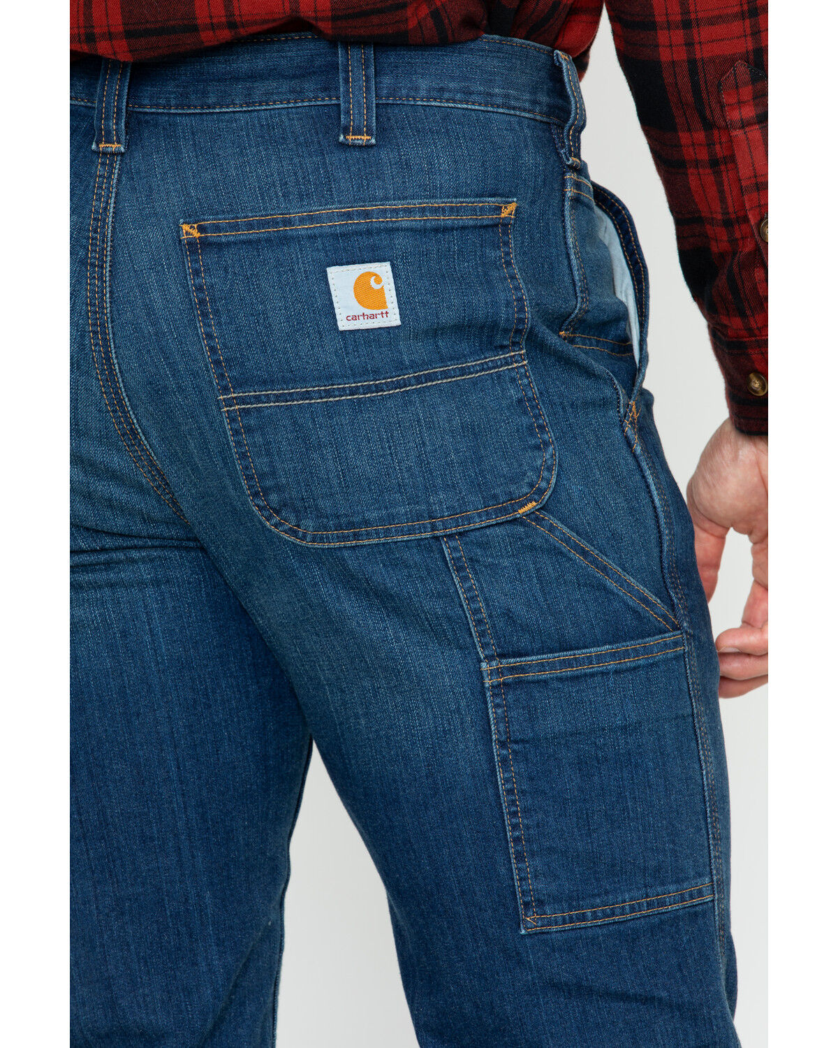 Image #5 - Carhartt Men's Full Swing Relaxed Fit Dungaree Jeans, Dark Blue, hi-res