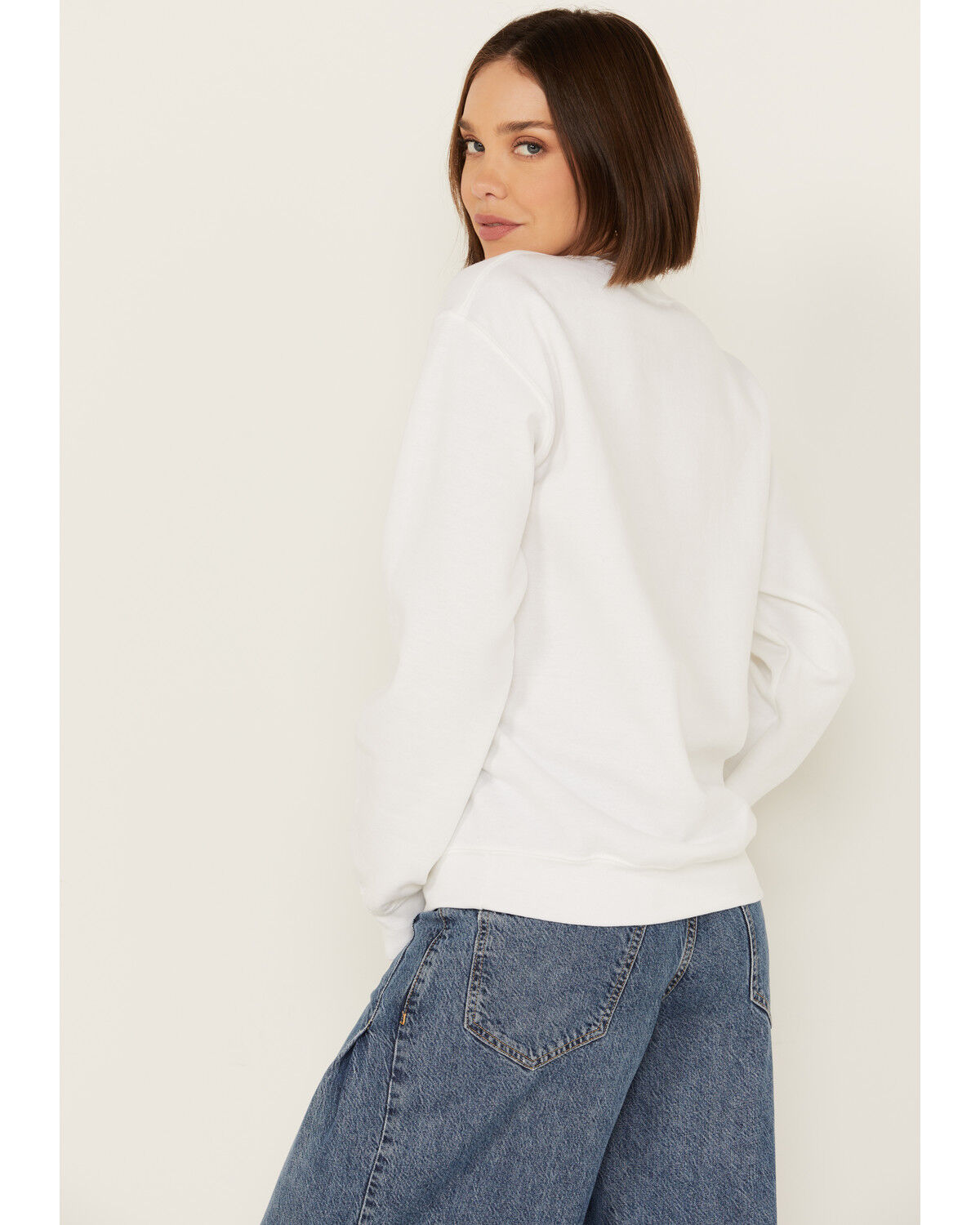 Image #4 - Gina Tees Women's Cowboy Up or Shut Up Sweatshirt, White, hi-res