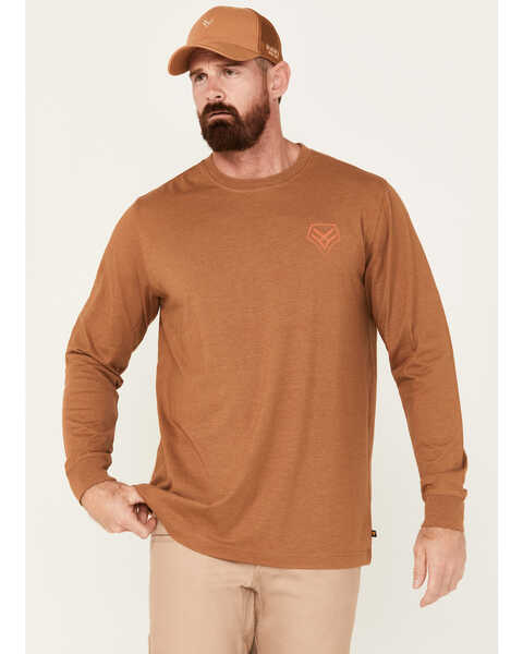 Image #1 - Hawx Men's Ombre Long Sleeve Graphic Work T-Shirt, Rust Copper, hi-res
