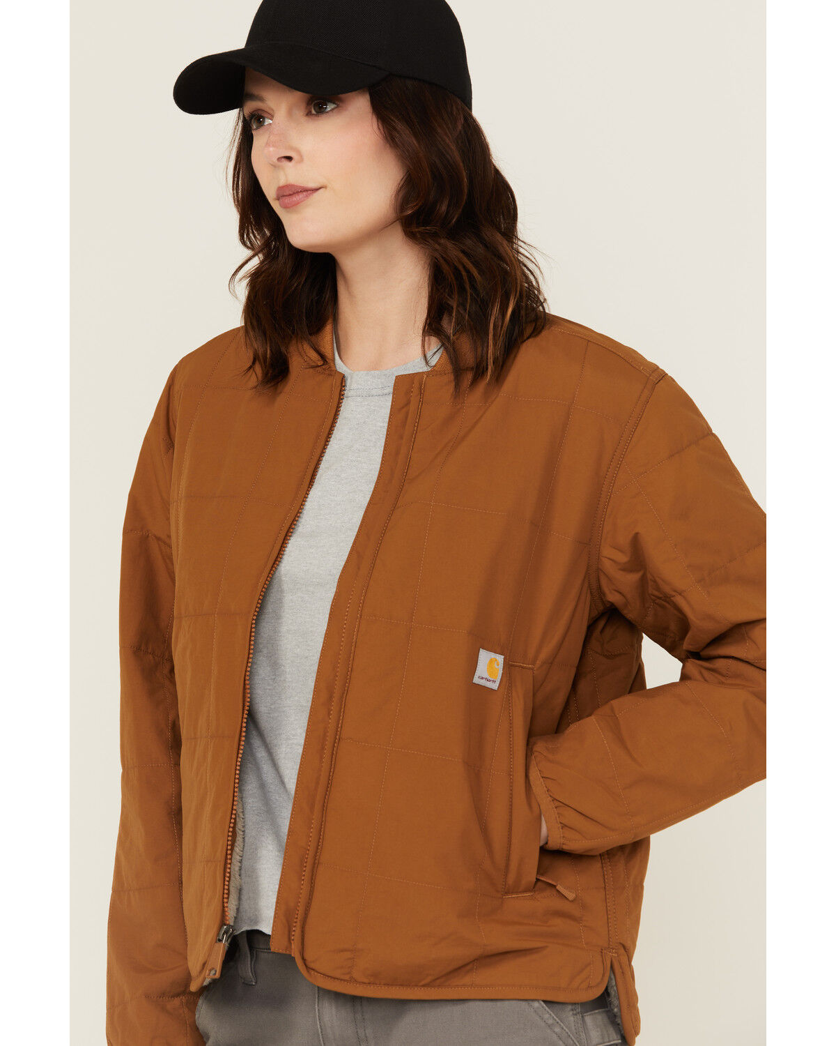 Image #2 - Carhartt Women's Rain Defender Loose Fit Lightweight Insulated Jacket, Brown, hi-res