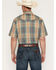 Image #4 - Wrangler Men's ATG Turbulence Plaid Print Short Sleeve Snap Performance Western Shirt, Multi, hi-res