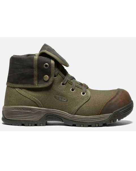 Image #2 - Keen Men's Roswell Mid Lace-Up Work Boots - Carbon Fiber Toe , Olive, hi-res