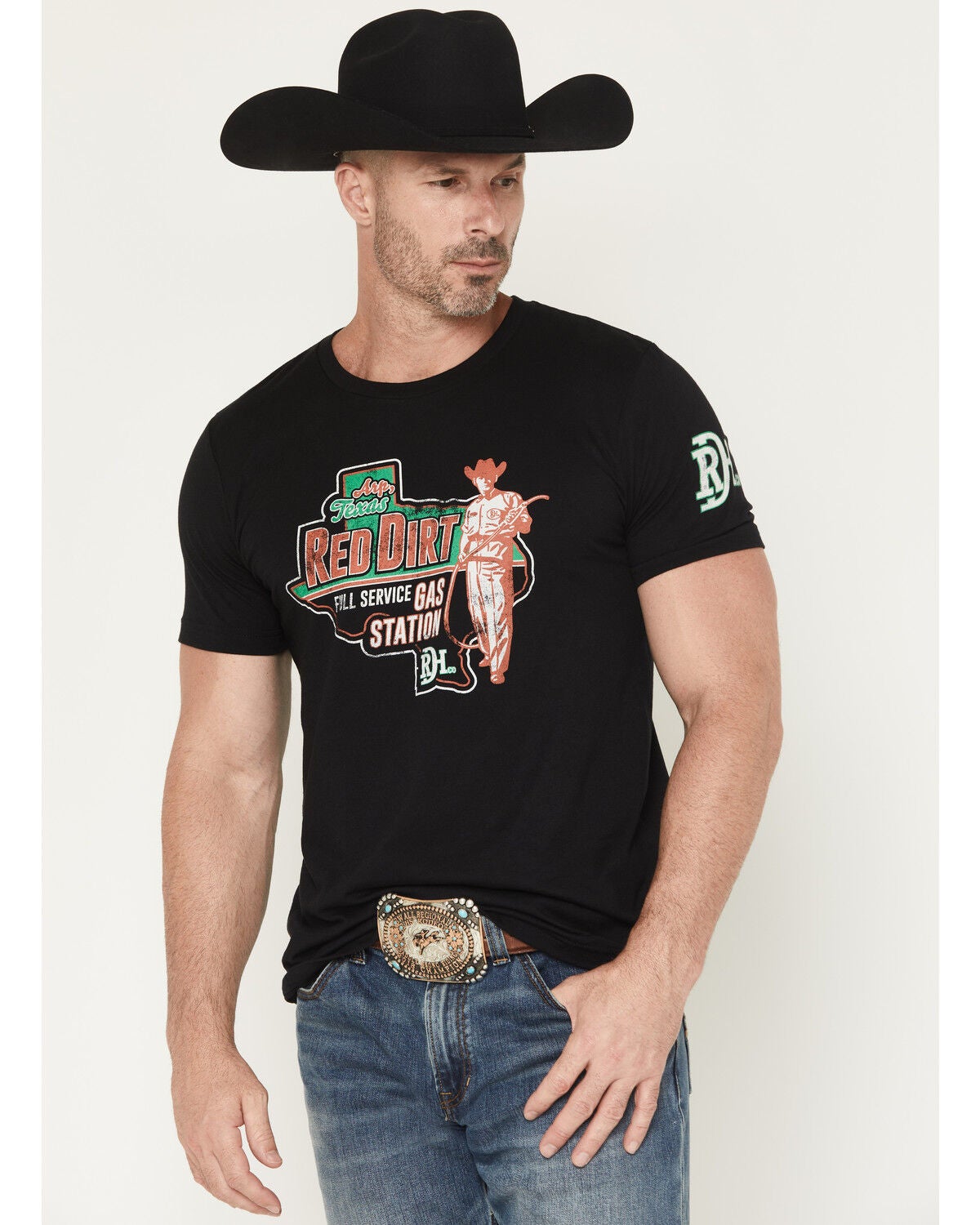Red Dirt Hat Men's Pit Stop Short Sleeve Graphic T-Shirt, Black, hi-res
