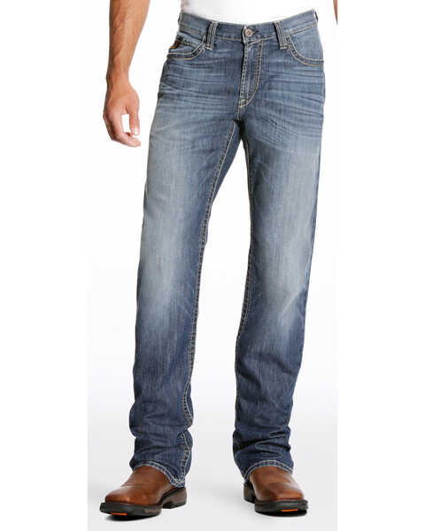 Image #2 - Ariat Men's FR M4 Inherent Boundary Low Rise Bootcut Jeans, Blue, hi-res