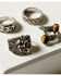 Image #2 - Shyanne Women's Champagne Chateau Jasper Filigree 4-Piece Ring Set, Silver, hi-res