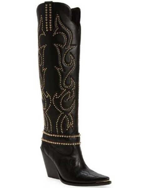 Image #1 - Jeffrey Campbell Women's Amigo Tall Western Boots - Snip Toe, Black, hi-res