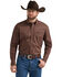 Image #1 - George Strait by Wrangler Men's Solid Long Sleeve Button-Down Stretch Western Shirt - Big, Dark Brown, hi-res