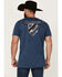 Image #1 - RANK 45® Men's Bull Shield Short Sleeve Graphic T-Shirt, Navy, hi-res