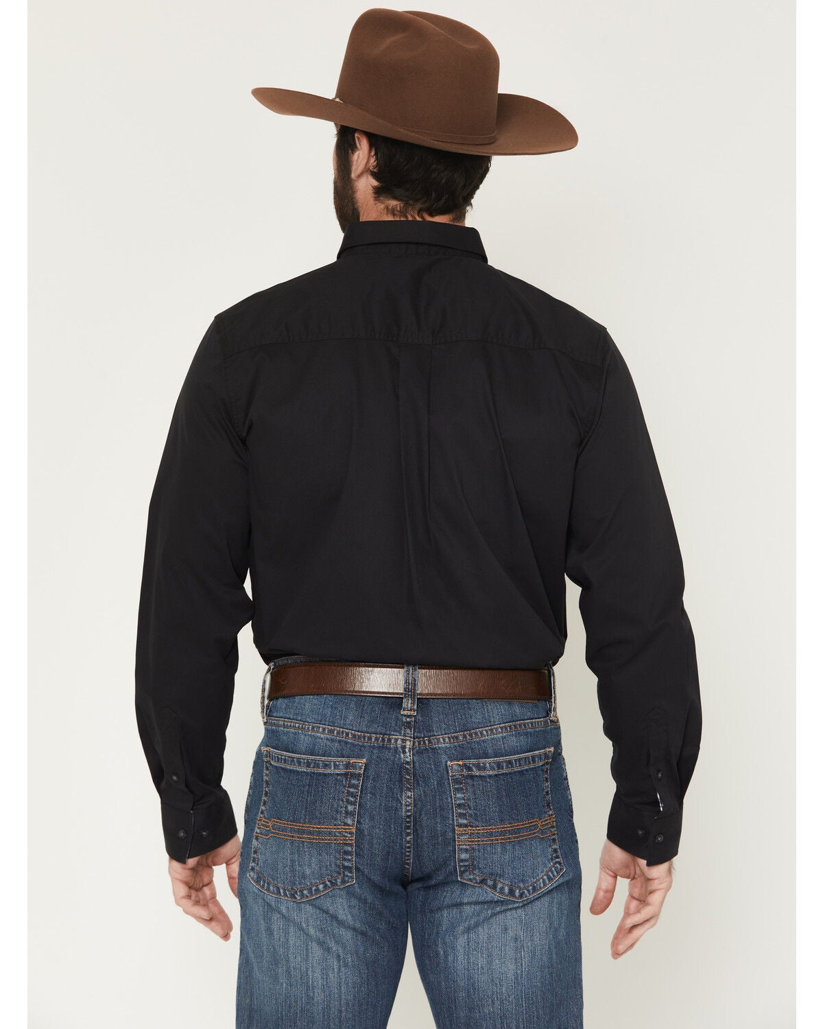 Image #4 - Cody James Men's Basic Solid Long Sleeve Button-Down Stretch Western Shirt - Big, Black, hi-res