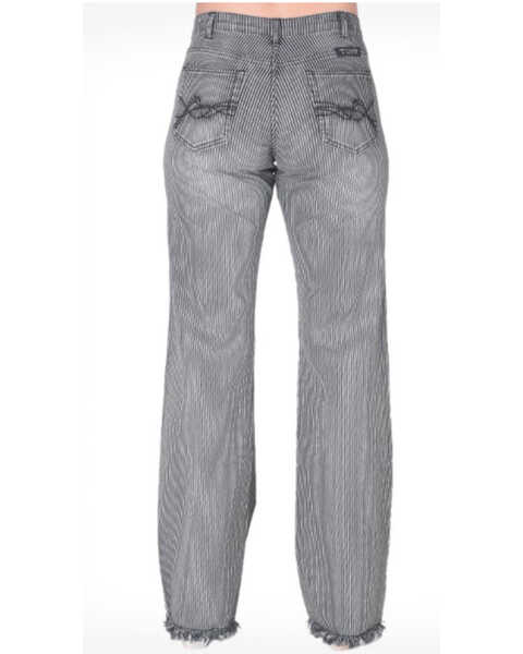 Image #2 - Cowgirl Tuff Women's Straight Up Stripe Trouser, Blue, hi-res