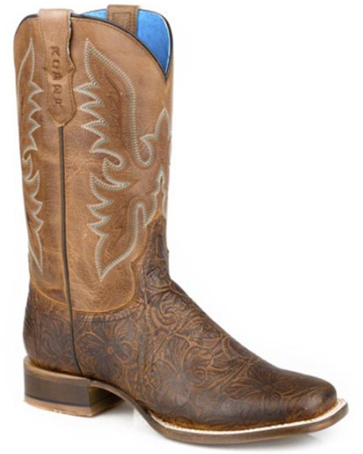 Roper Women's Tasty Toolin Western Boots - Broad Square Toe, Brown, hi-res