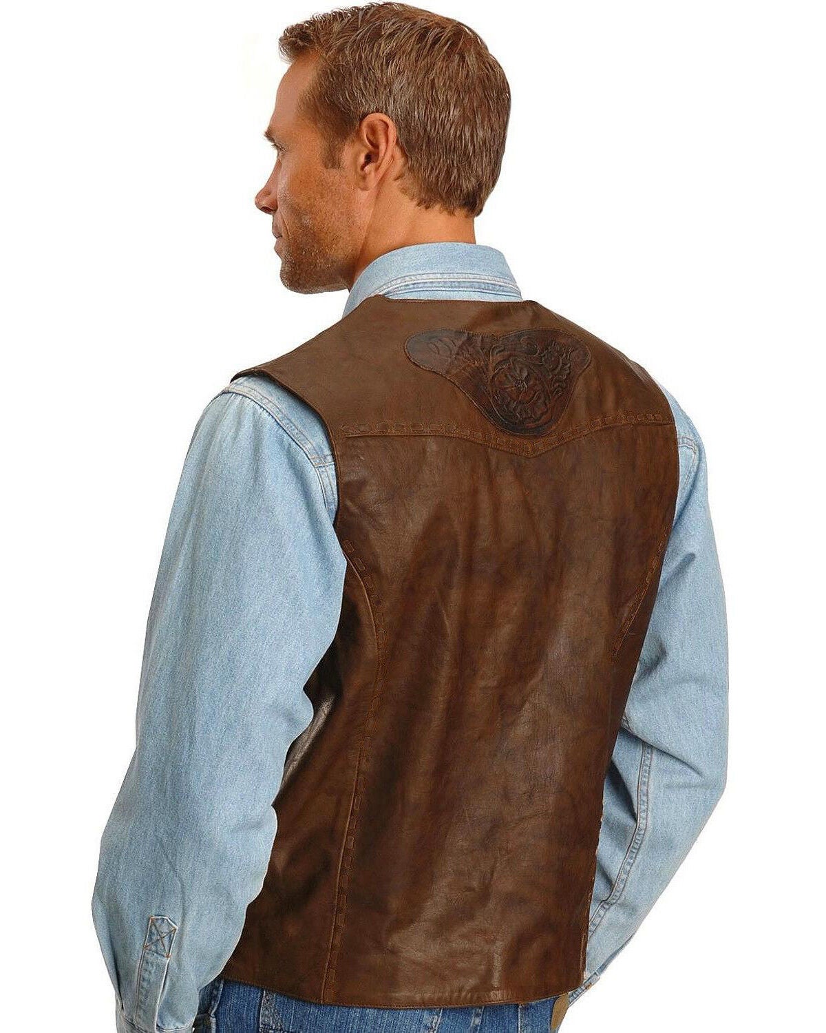 Kobler Tooled Leather Vest | Sheplers