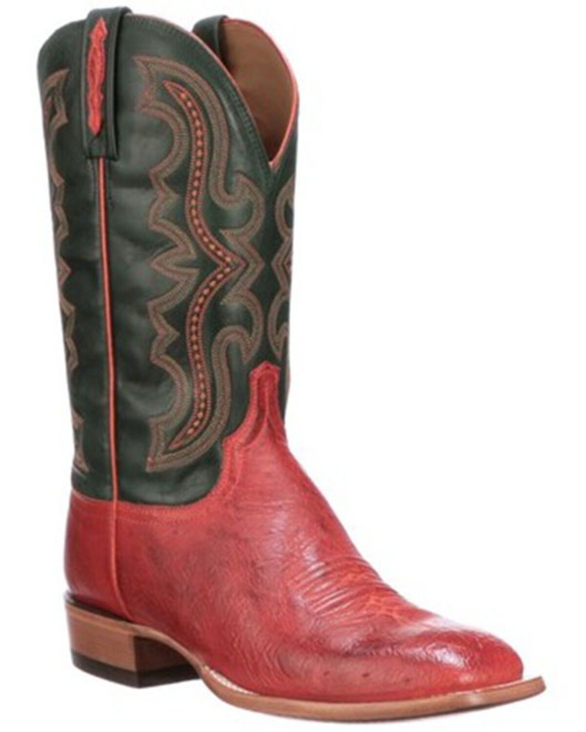 Image #1 - Lucchese Men's Cecil Exotic Ostrich Skin Western Boots - Broad Square Toe, , hi-res