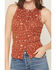 Image #3 - Blue Life Women's Evie Button-Up Pointelle Tank, Rust Copper, hi-res