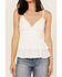 Image #3 - Tempted Women's Crochet Ruffle Crop Cami Top, White, hi-res