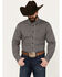 Cinch Men's Geo Print Long Sleeve Button-Down Western Shirt, Black, hi-res