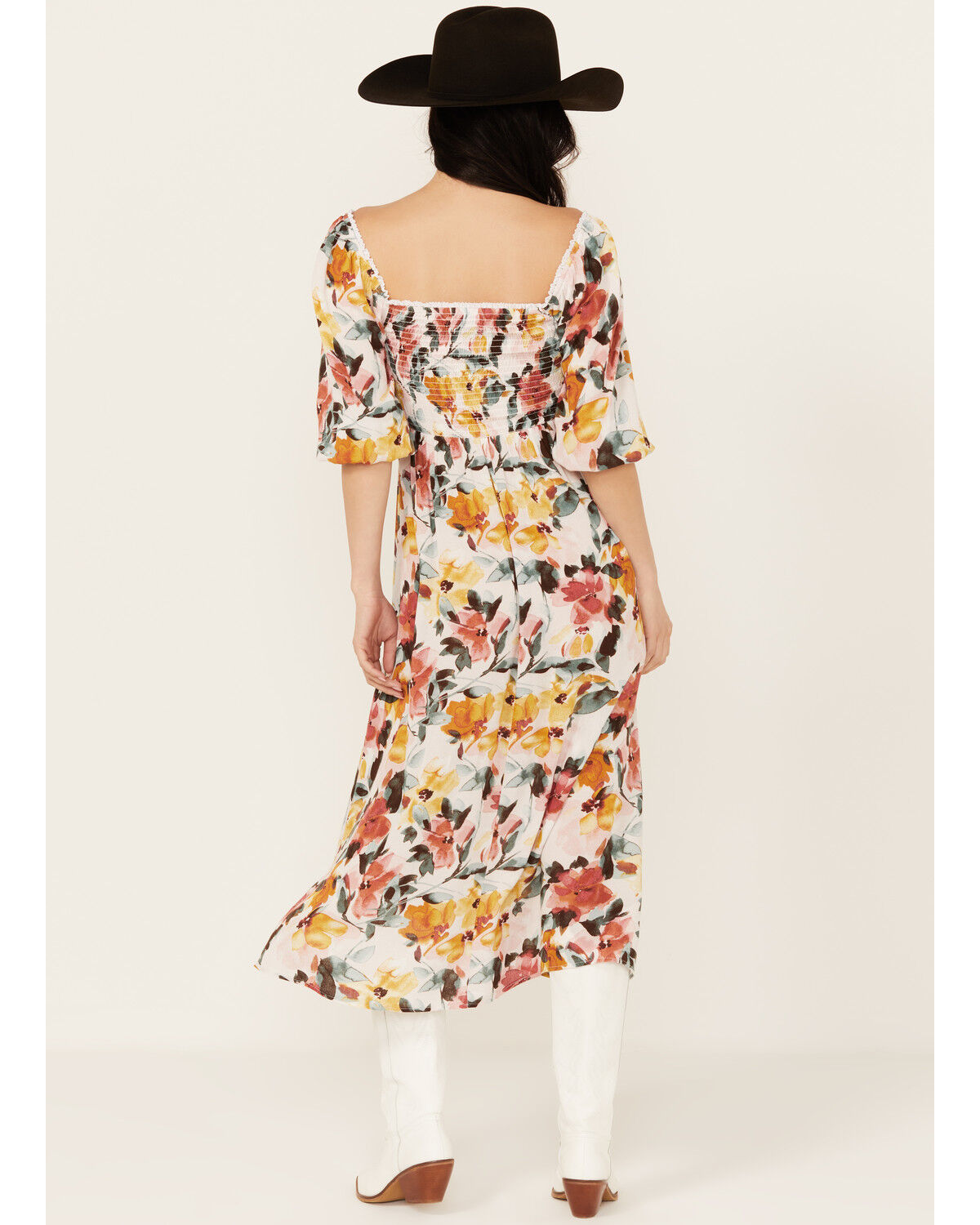 Image #4 - Wild Moss Women's Floral Print Midi Dress, Multi, hi-res