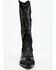 Image #4 - Italian Cowboy Women's Perforated Tall Western Boots - Snip Toe, Black, hi-res