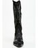 Image #4 - Italian Cowboy Women's Perforated Tall Western Boots - Snip Toe , Black, hi-res