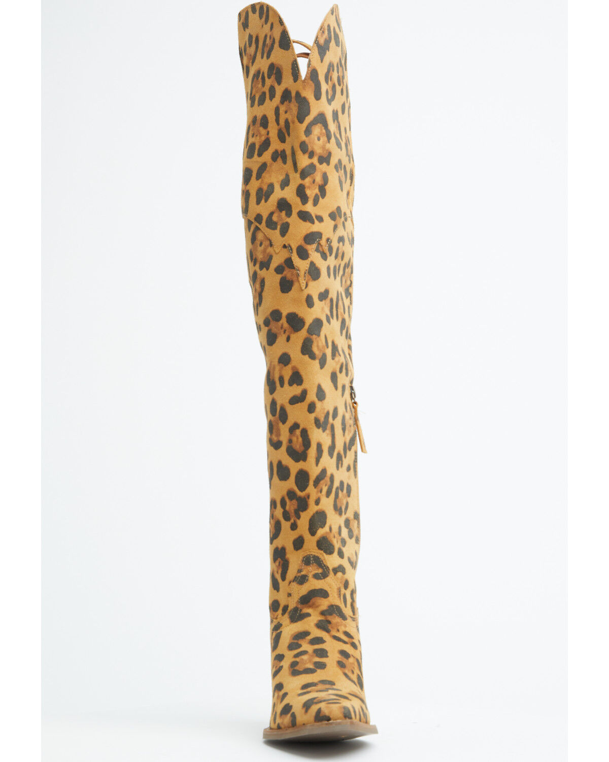 Image #4 - Dingo Women's Diva Leopard Print Thigh High Western Boots - Snip Toe, Leopard, hi-res