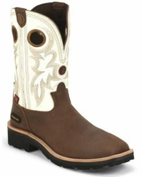 Image #1 - Tony Lama Men's Fireball Western Work Boots - Composite Toe, Bark, hi-res