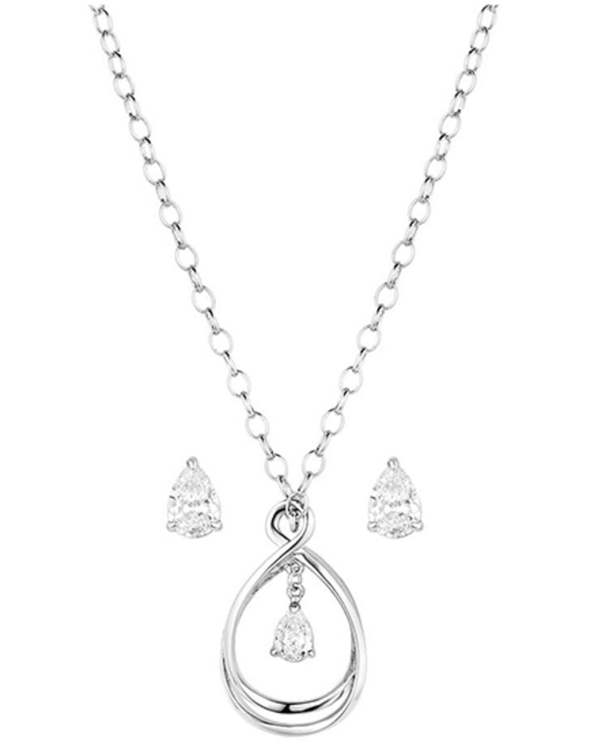 Image #1 - Montana Silversmiths Women's Crystal Embrace Jewelry Set - 2 Piece, Silver, hi-res