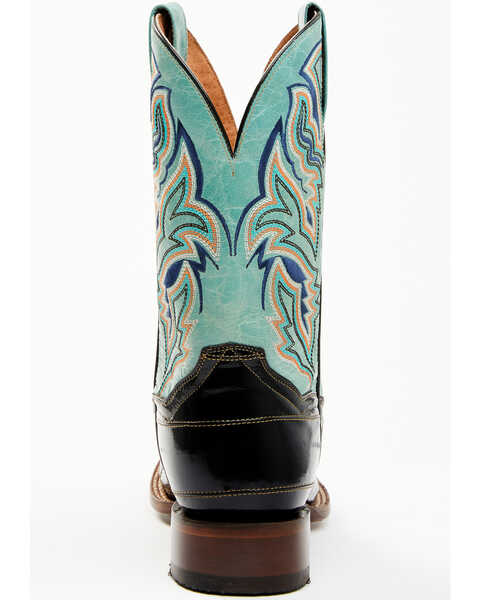 Image #5 - Dan Post Men's Eel Exotic Western Boots - Broad Square Toe , Black/blue, hi-res