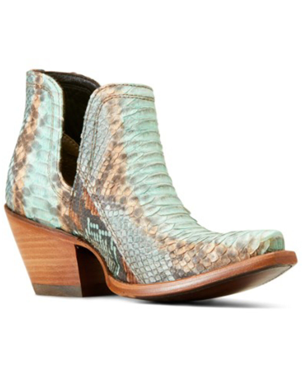 Image #1 - Ariat Women's Dixon Python Western Booties - Snip Toe, Blue, hi-res