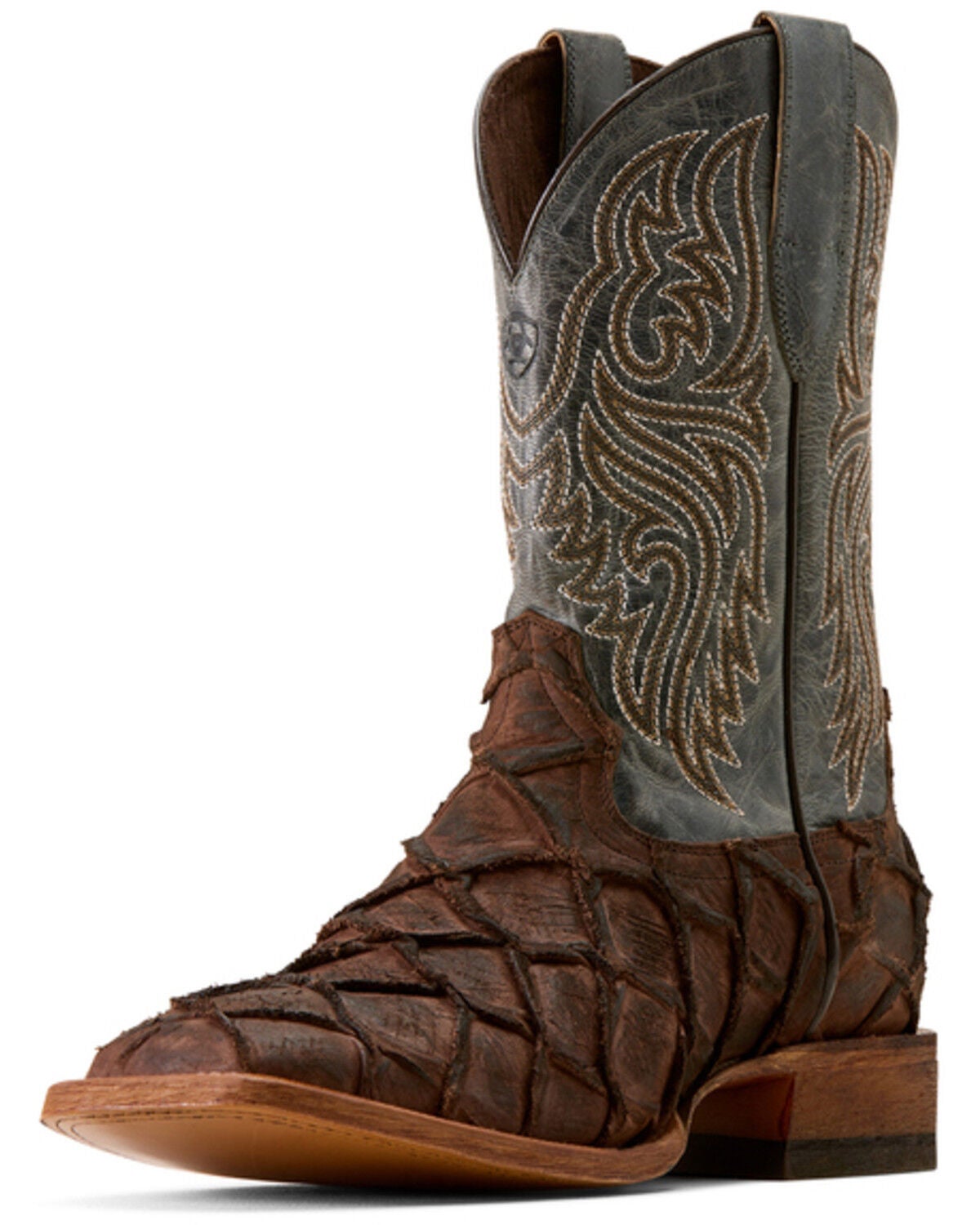 Image #1 - Ariat Men's Riverside Exotic Print Western Boots - Broad Square Toe, Brown, hi-res