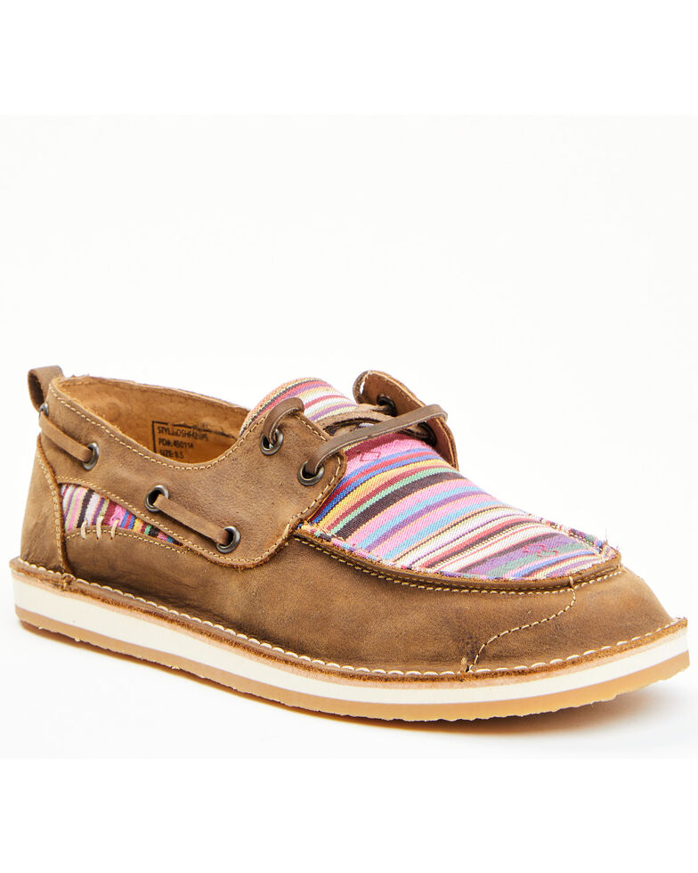 Rank 45 Women's Woven Stripe Casual Shoes - Moc Toe, Multi, hi-res