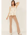 Image #2 - Miss Me Women's Southwestern Embroidered Ruffle Tank Top, Cream, hi-res