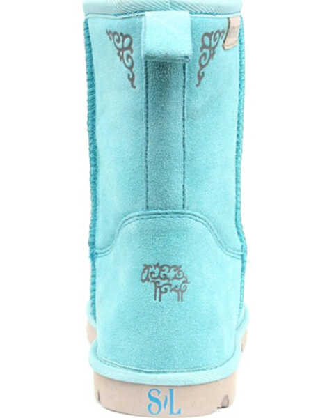 Image #5 - Superlamb Women's Argali 7.5" Suede Leather Pull On Casual Boots - Round Toe , Turquoise, hi-res