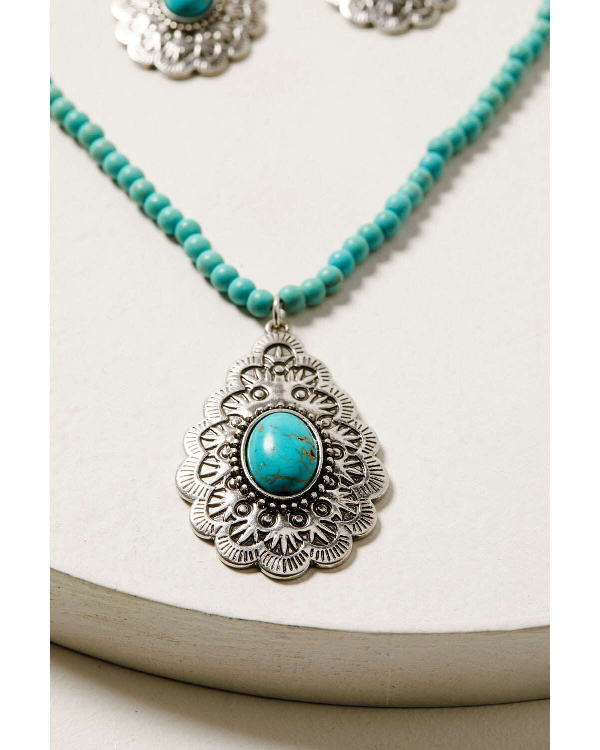 Image #2 - Shyanne Women's Turquoise Beaded Teardrop Jewelry Set - 2 Piece, Silver, hi-res