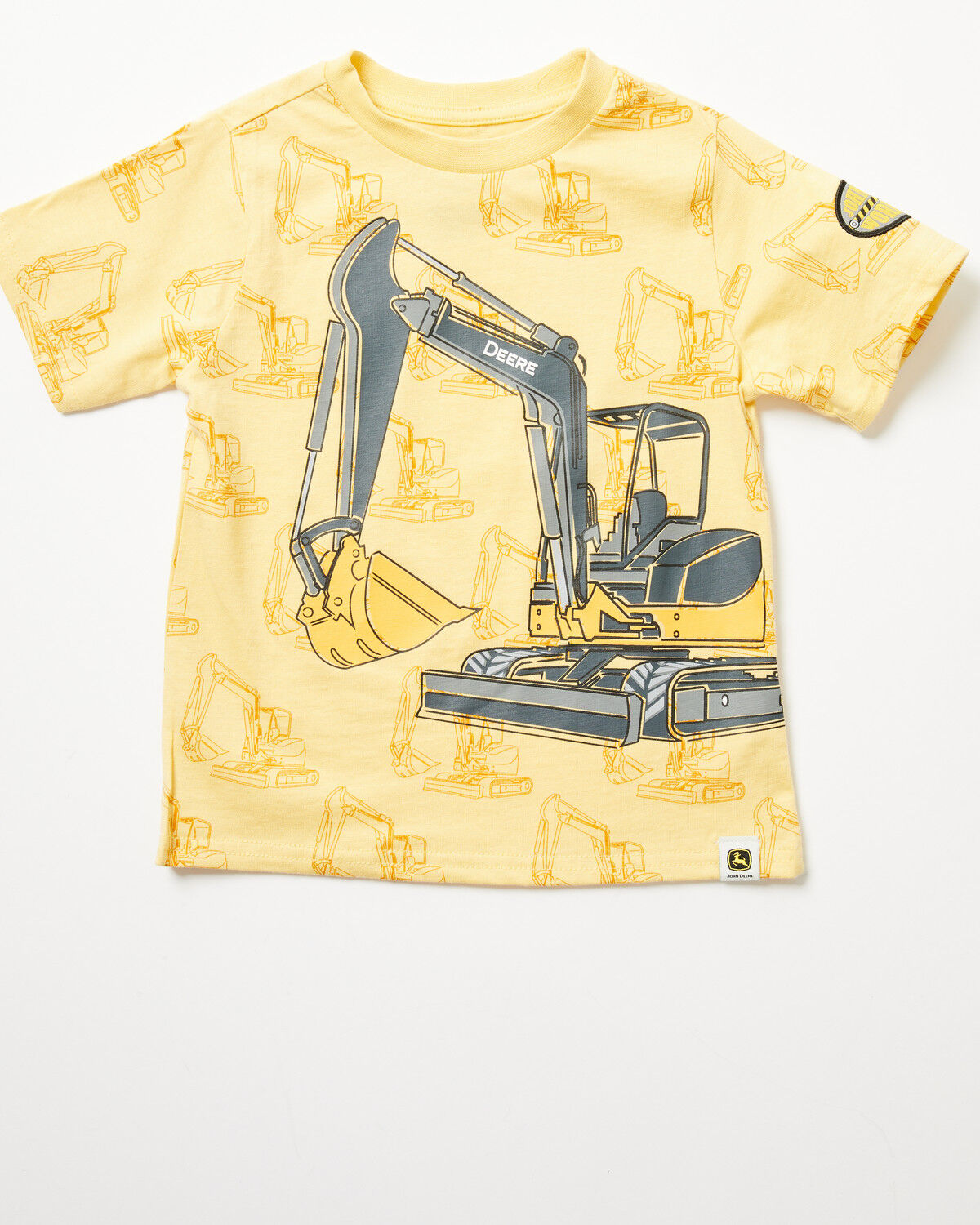 Image #1 - John Deere Toddler Boys' Double Duty Digger Short Sleeve Graphic T-Shirt, Yellow, hi-res
