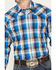 Image #3 - Roper Men's Amarillo Plaid Print Long Sleeve Western Snap Shirt, Blue, hi-res