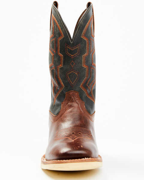 Image #4 - RANK 45® Men's Bullet Saddle Western Performance Boots - Broad Square Toe, Black/brown, hi-res