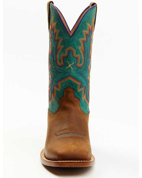 Image #4 - Twisted X Women's 11" Tech X Western Boots - Broad Square Toe, Chocolate/turquoise, hi-res