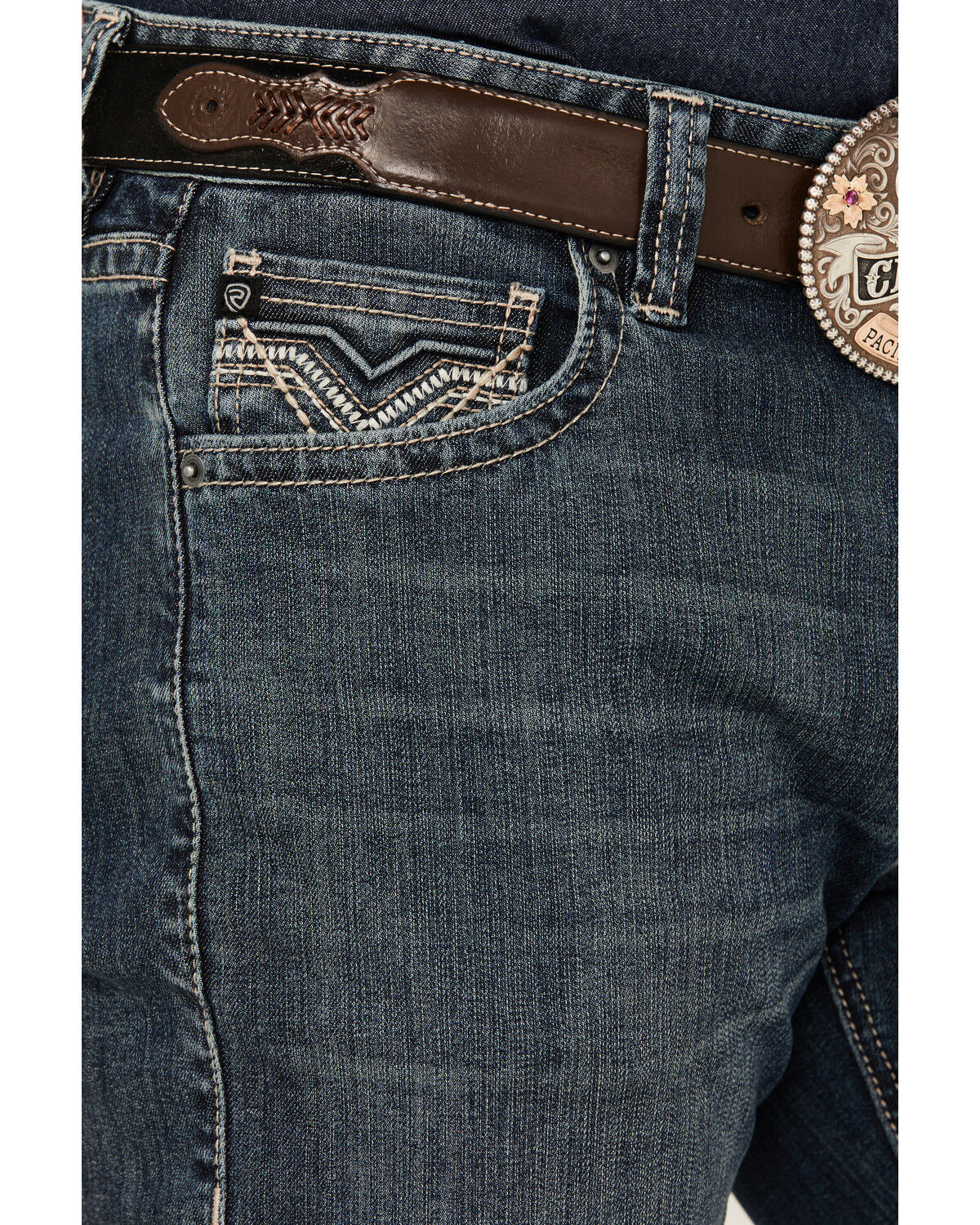 Image #2 - Rock & Roll Denim Men's Double Barrel Reflex Medium Wash Relaxed Straight Leg Stretch Denim Jeans, Medium Wash, hi-res