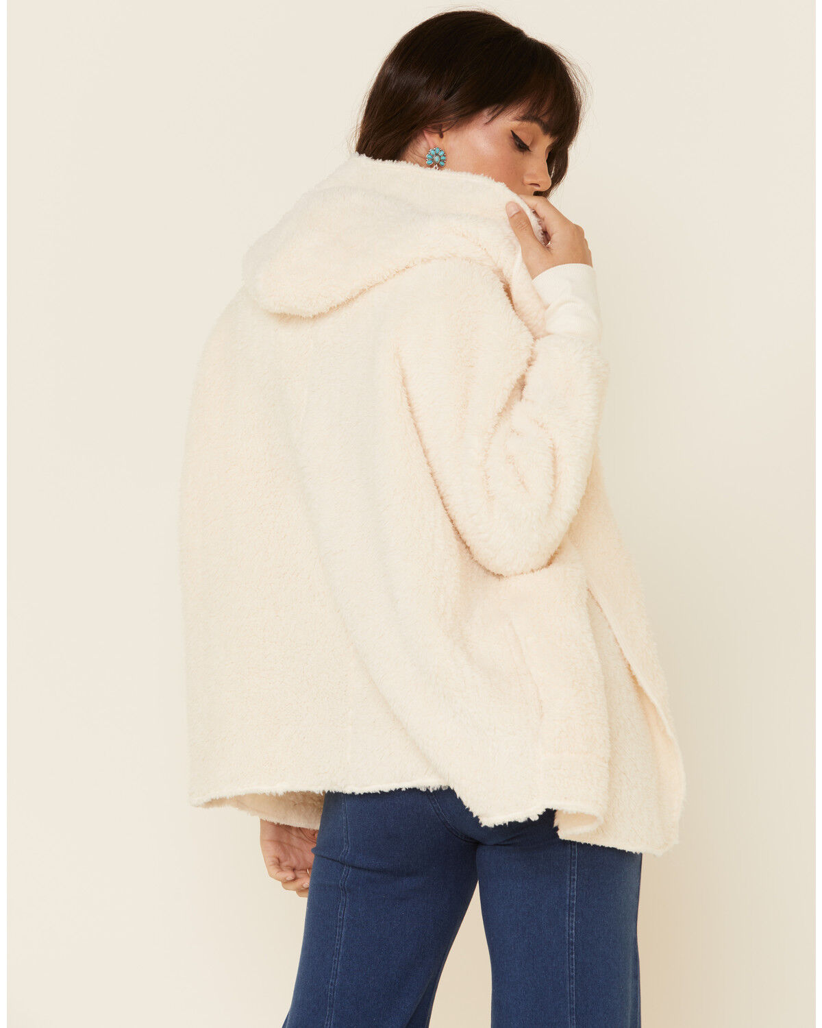 Image #3 - Derek Heart Women's Fuzzy Hooded Open Front Cardigan , , hi-res