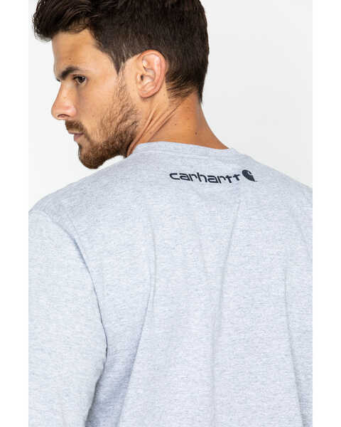 Image #5 - Carhartt Men's Loose Fit Heavyweight Long Sleeve Logo Graphic Work T-Shirt - Big & Tall, Hthr Grey, hi-res