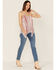 Cotton & Rye Women's Mixed Stripe Print Hanky Hem Tank Top, Red, hi-res