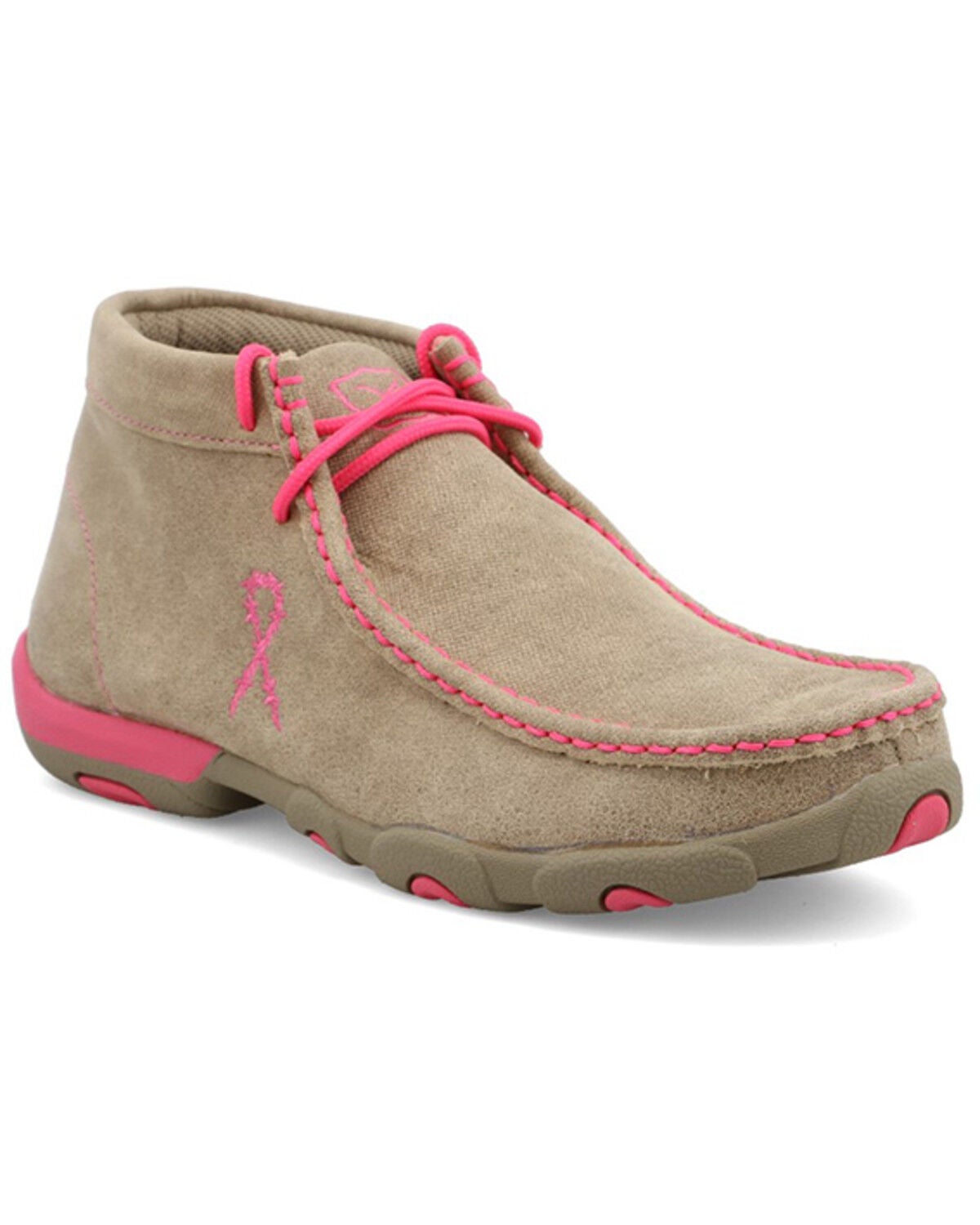 Twisted X Women's Tough Enough to Wear Pink Driving Mocs - Moc Toe, Distressed, hi-res