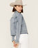 Image #3 - Shyanne Women's Released Hem Frayed Denim Jacket, Light Wash, hi-res