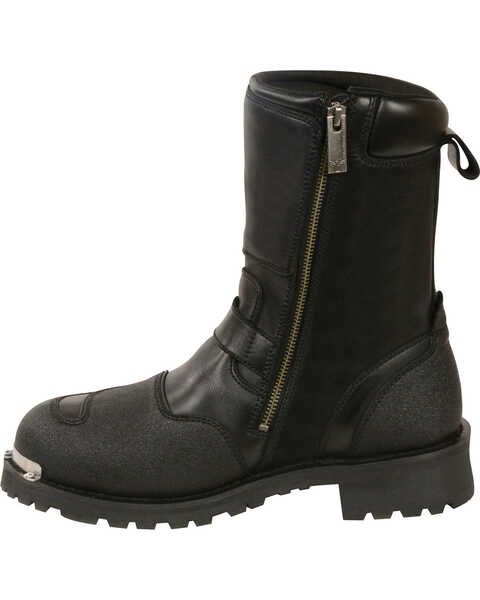 Image #2 - Milwaukee Leather Men's Reflective Piping Gear Shift Protection Boots - Round Toe , Black, hi-res